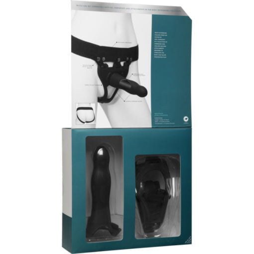 Be Daring 7in Bulbed Dong 2 Pc Hollow Silicone Strap-On Set - Image 6