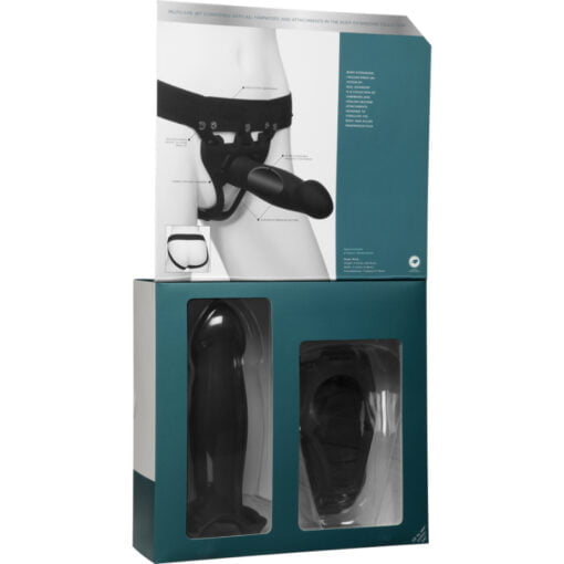 Be Bold 8in Large Dong 2 Pc Hollow Silicone Strap-On Set - Image 7