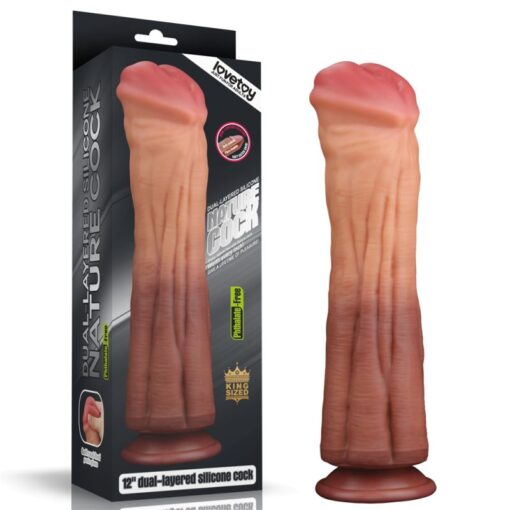Nature Cock 12in Dual Layer Huge ALIEN Silicone Dildo