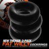 Fat Willy 3 Pc Jumbo Cockrings Black