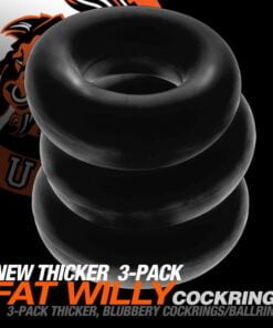 Fat Willy 3 Pc Jumbo Cockrings Black