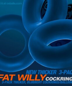 Fat Willy 3 Pc Jumbo Cockrings Space Blue