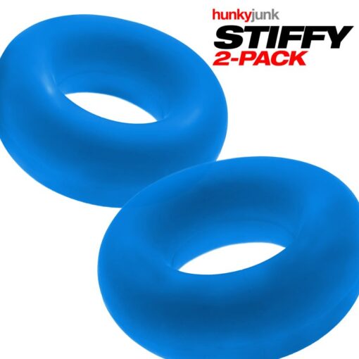 Stiffy 2 Pc Bulge Cockrings by HunkyJunk Teal Ice - Image 2