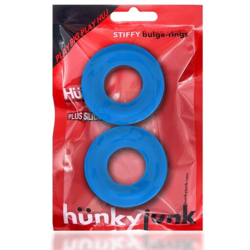 Stiffy 2 Pc Bulge Cockrings by HunkyJunk Teal Ice - Image 3