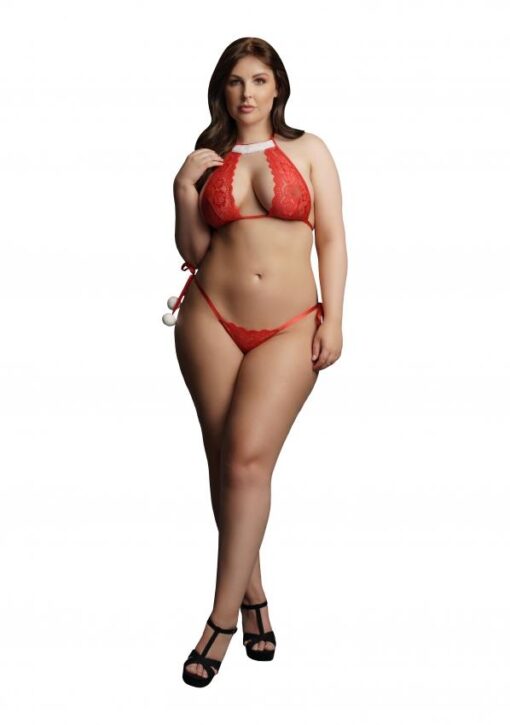 Snow Angel Lace Lingerie Set OSX - Red