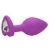 Diamond Heart Butt Plug - Large - Purple