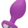Diamond Heart Butt Plug - Extra Large - Purple