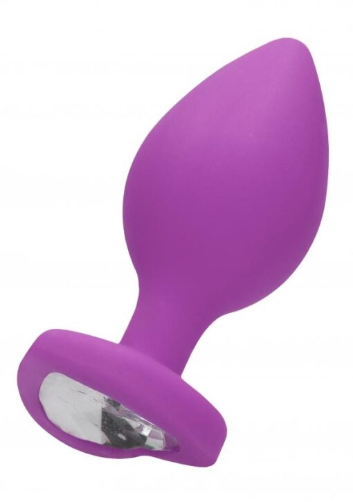 Diamond Heart Butt Plug - Extra Large - Purple