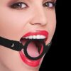 Silicone Ring Gag - With Leather Straps - Black