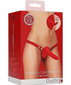 Double Silicone Strap-On - Adjustable - Red