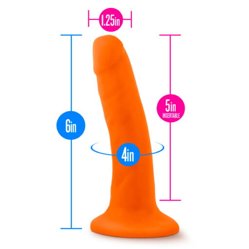 Neo Dual Density Cock 6in Neon Orange - Image 7