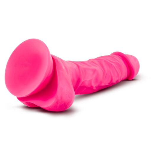 Neo Dual Density Cock With Balls 7in Neon Pink - Image 8