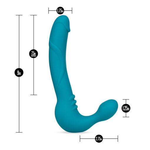 Temptasia Luna Strapless Silicone Dildo Teal - Image 5