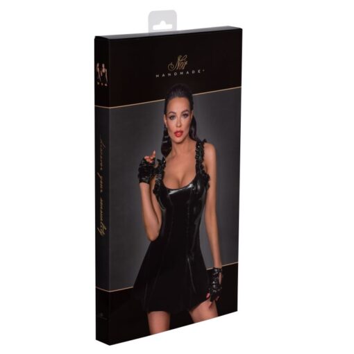 Short PVC dress w Frilled Shoulder Straps - Image 6