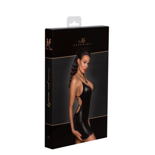 Power Wetlook Mini Dress w Lace Up Back - Image 6