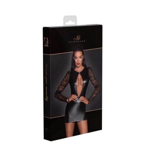 Power Wetlook Short Dress w Lace Sleeves - Image 6