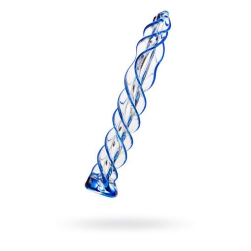 Sexus Glass Dildo Blue Helix 18.7cm - Image 2
