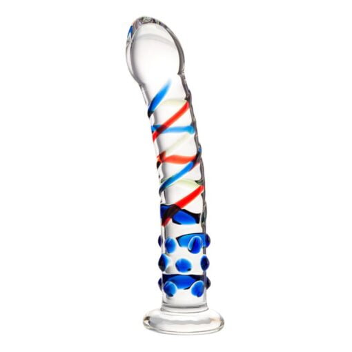 Sexus Glass Dildo Blue Tip 18cm - Image 2
