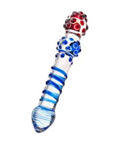 Sexus Glass Dildo Blue Red 20.5cm