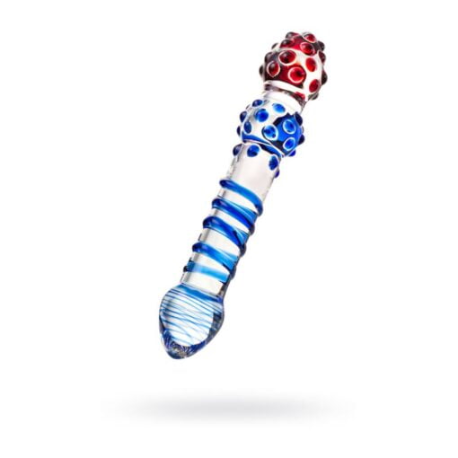 Sexus Glass Dildo Blue Red 20.5cm - Image 2