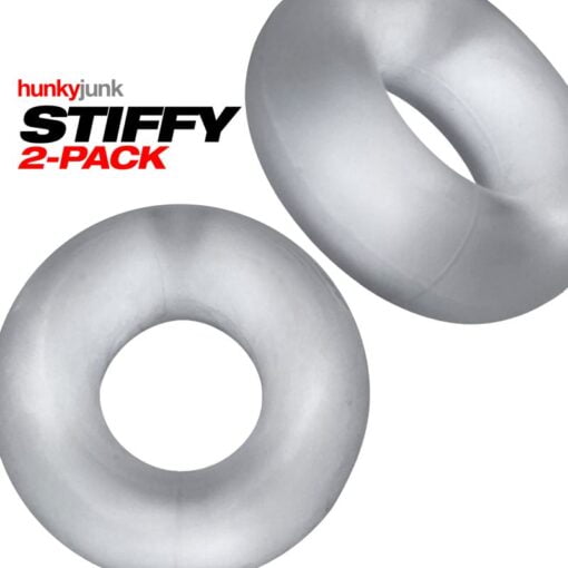 Stiffy 2 Pc Bulge Cockrings by HunkyJunk Ice Clear Ice