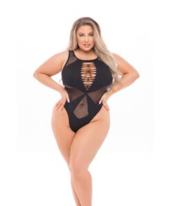Duchess High Neck Bodysuit Black