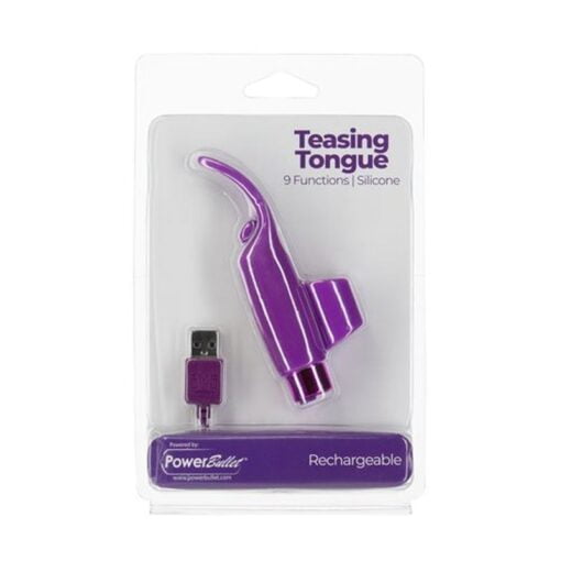 Power Bullet Teasing Tongue  w Rechargeable Bullet Purple - Image 4