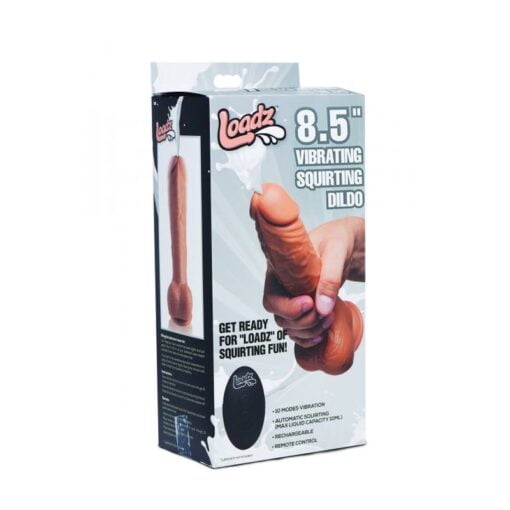 8.5in Dual Density Squirting Dildo Medium Skin Tone w Remote - Image 2