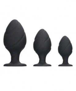 Swirled Butt Plug Set - Black