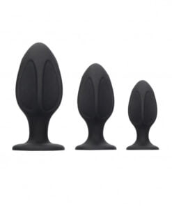 Diamond Shape Butt Plug Set - Black