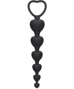 Anal Heart Beads - Black