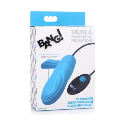 7X Pulsing Rechargeable Bullet Blue - Image 5