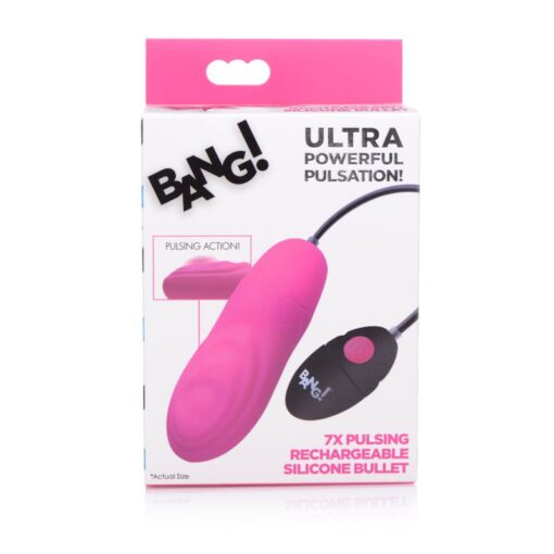 7X Pulsing Rechargeable Bullet Pink - Image 5