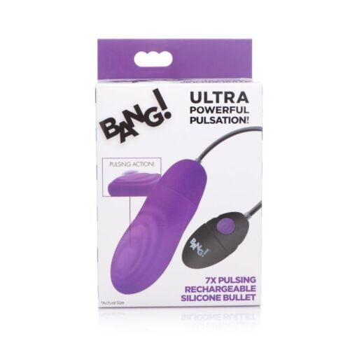7X Pulsing Rechargeable Bullet Purple - Image 5