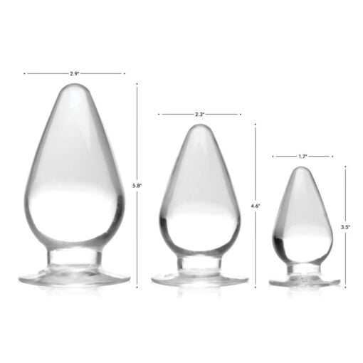 Triple Cones 3 Pc Anal Plug Set Clear - Image 4