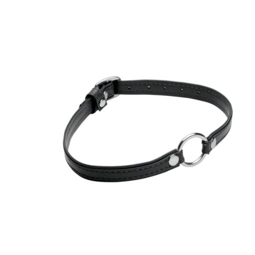 Sex Pet Leather Choker w Silver Ring Black - Image 5