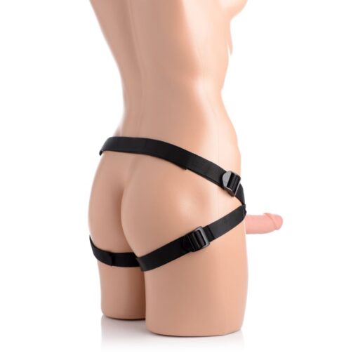 Seducer 7" Silicone Dildo w Harness Flesh - Image 4