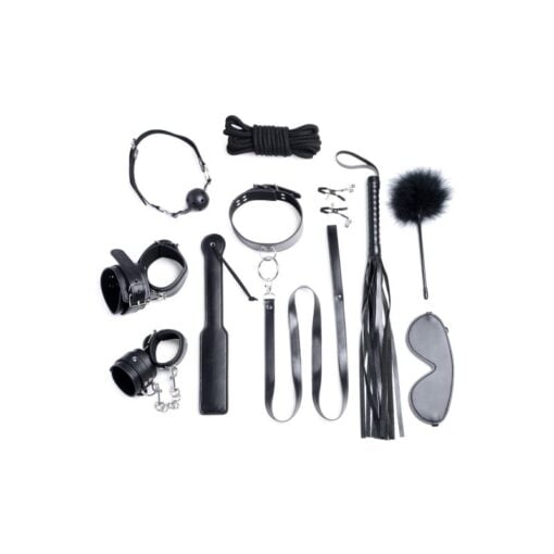 Deluxe 10 Pc Bondage Set Black - Image 2