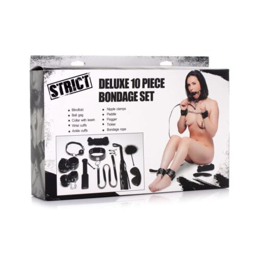 Deluxe 10 Pc Bondage Set Black - Image 3