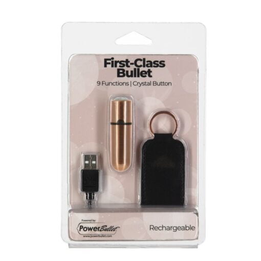 Power Bullet First Class 6cm Rechargeable w Crystal Rose Gold - Image 3