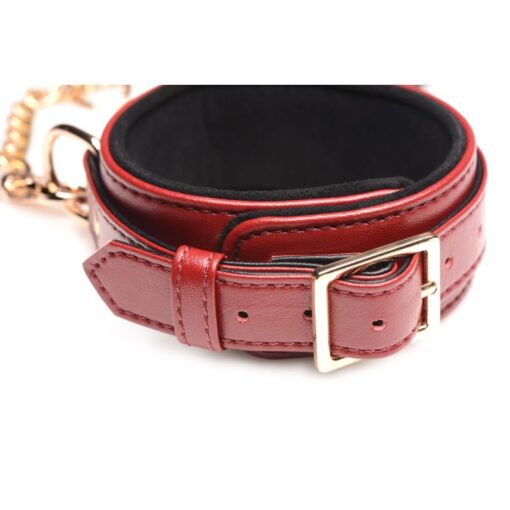 6 Pc PU Leather Bondage Set Burgundy - Image 5