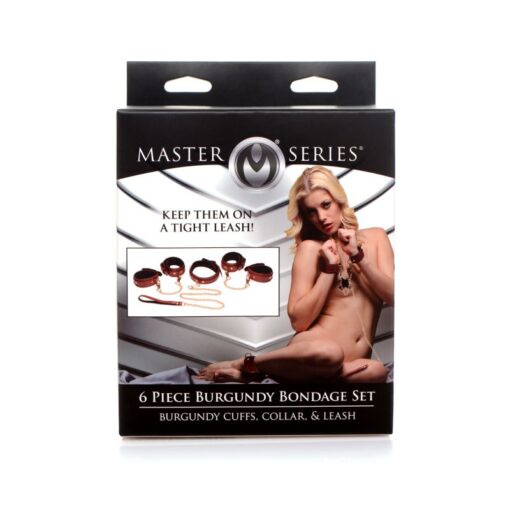 6 Pc Bondage Set Burgundy - Image 6