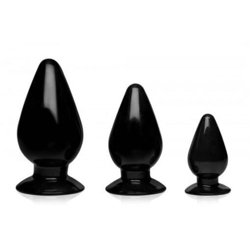 Triple Cones 3 Pc Anal Plug Set Black