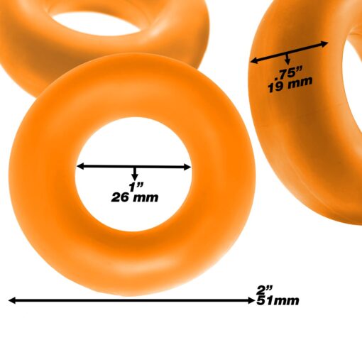 Fat Willy 3 Pc Jumbo Cockrings Orange - Image 2