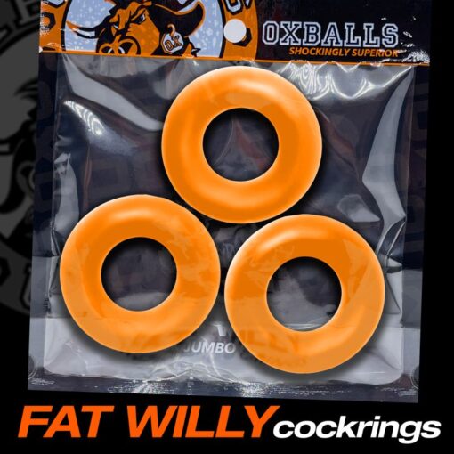 Fat Willy 3 Pc Jumbo Cockrings Orange - Image 6