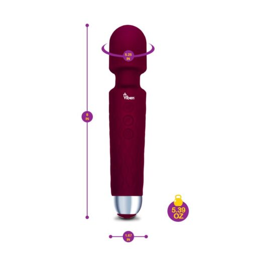Viben Tempest Rechargeable Wand Massager Ruby - Image 4