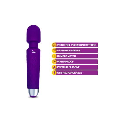 Viben Tempest Travel Wand Massager Violet - Image 2