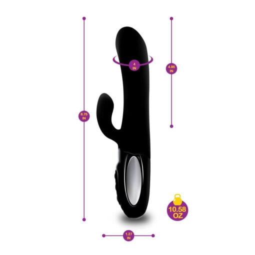 Viben Hypnotic Thrusting Rabbit Vibe w Swinging Clit Stim Black - Image 4