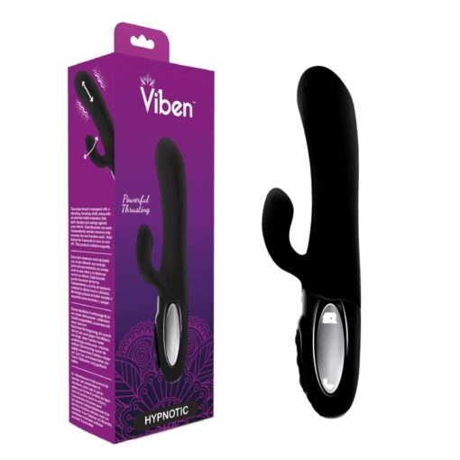 Viben Hypnotic Thrusting Rabbit Vibe w Swinging Clit Stim Black - Image 5