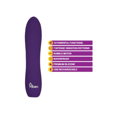 Viben Vivacious Rumble Motor Rechargeable Bullet Violet - Image 3